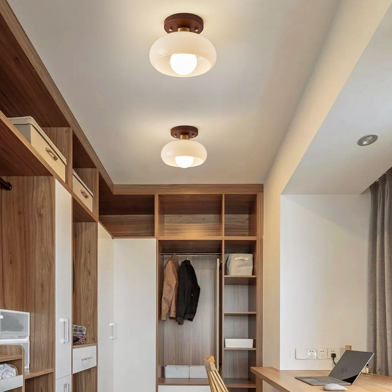 Cream Style Walnut Ceiling Lamp Minimalist Creative Lamps