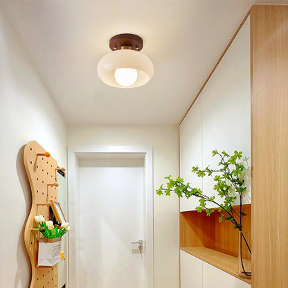 Cream Style Walnut Ceiling Lamp Minimalist Creative Lamps